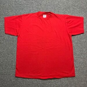 90s Vintage Delta Single Stitch Red Cotton Blank T-shirt‎ Size XL Made in USA